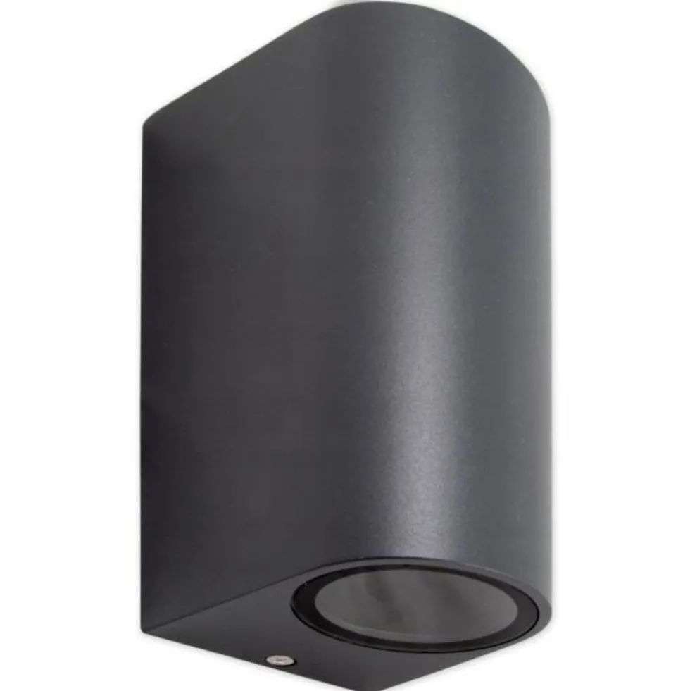 LED Wandleuchte halbrund Anthrazit - GU10 Fassung - IP44 - geeignet für 2 GU10 Spots
