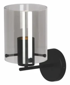 LED Wandleuchte INTERNO Schwarz / Rauchglas