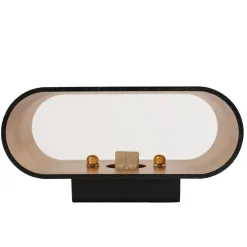 LED Wandleuchte oval - Schwarz Gold - mit G9 Fassung - 80x80x160 mm