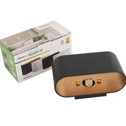LED Wandleuchte oval - Schwarz Gold - mit G9 Fassung - 80x80x160 mm
