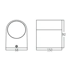 LED Wandleuchte rund Weiß - GU10 Fassung - IP44 - geeignet für 2 GU10 Spots
