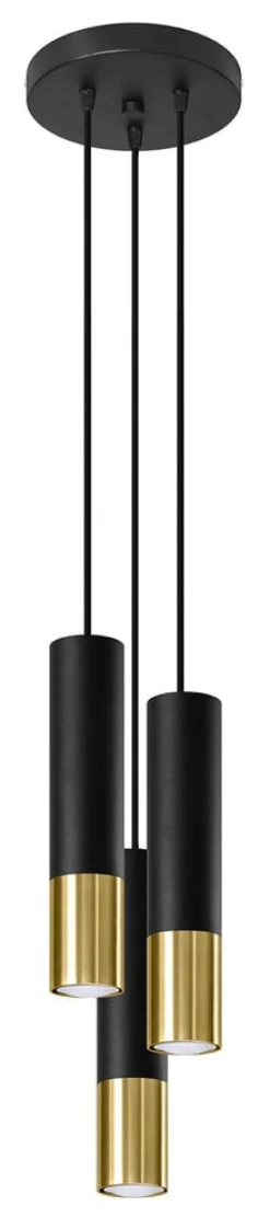 LED Wandleuchte Schwarz Gold LOOPEZ - 3 x GU10 Fassung - exkl. LED's