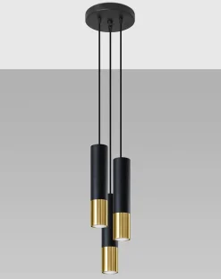 LED Wandleuchte Schwarz Gold LOOPEZ - 3 x GU10 Fassung - exkl. LED's