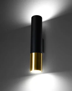 LED Wandleuchte Schwarz Gold PASTELO - 1 x GU10 Fassung - exkl. LED's