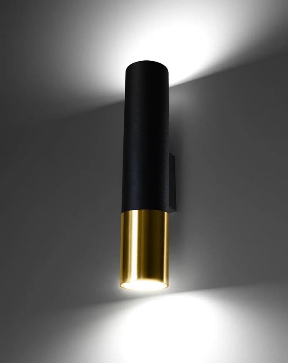 LED Wandleuchte Schwarz Gold PASTELO - 1 x GU10 Fassung - exkl. LED's