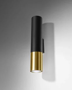 LED Wandleuchte Schwarz Gold PASTELO - 1 x GU10 Fassung - exkl. LED's
