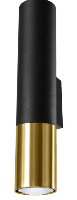 LED Wandleuchte Schwarz Gold PASTELO - 1 x GU10 Fassung - exkl. LED's