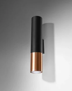LED Wandleuchte Schwarz Kupfer LOOPEZ - 1 x GU10 Fassung - exkl. LED's
