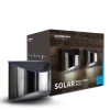 LED Wandleuchte Solar chrom - IP44 6Lm 6000K Tageslichtweiß - Duo-Pack