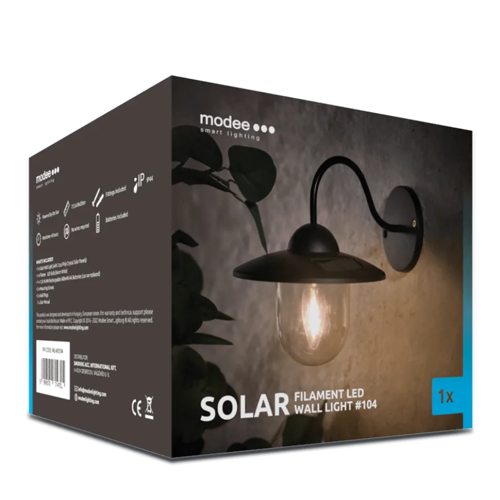 LED Wandleuchte Solar - IP44 10Lm 3000K Warmweiß