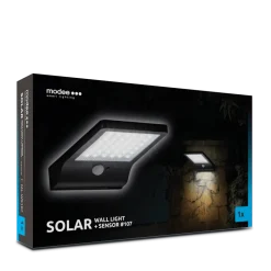 LED Wandleuchte Solar mit Sensor schwarz - IP44 300Lm 6000K Tageslichtweiß
