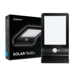 LED Wandleuchte Solar mit Sensor schwarz - IP44 300Lm 6000K Tageslichtweiß