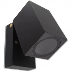 LED Wandleuchte verstellbar - GU10 Fassung - IP44 - geeignet für 1 GU10 Spot - Schwarz