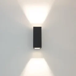 LED-Wandleuchte XL – IP20 – 240 mm – nach oben und unten leuchtend – Schwarz | 100 mm hoch – 2 x GU10-Fassung – 230 V