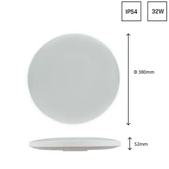 LED-Wand- und Deckenleuchte NympheaV1 Weiß/Schwarz 32W 3380lm 830-840-865 | IP54