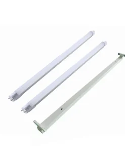 1.2m 36W LED Halterung + 2 LED Leuchtstoffröhren 6000K 865 Tageslichtweiß Komplettset