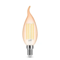 2-PACK LED Fadenlampe Kerzenlampe - E14 Sockel - 4W - 1800K extra Warmweiß - dimmbar - Bernsteinfarben