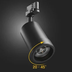 Pava Basic Schienenstrahler 20W - 3CCT Schwarz - 3000K/4000K/6000K