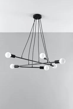 Pendelleuchte ASTRAL 6 Schwarz - 6x E27 Fassung - max. 6x60W - exkl. LED's