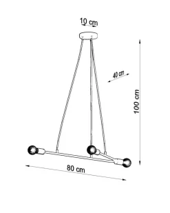 Pendelleuchte ASTRAL 3 Schwarz - 3x E27 Fassung - max. 3x60W - exkl. LED's