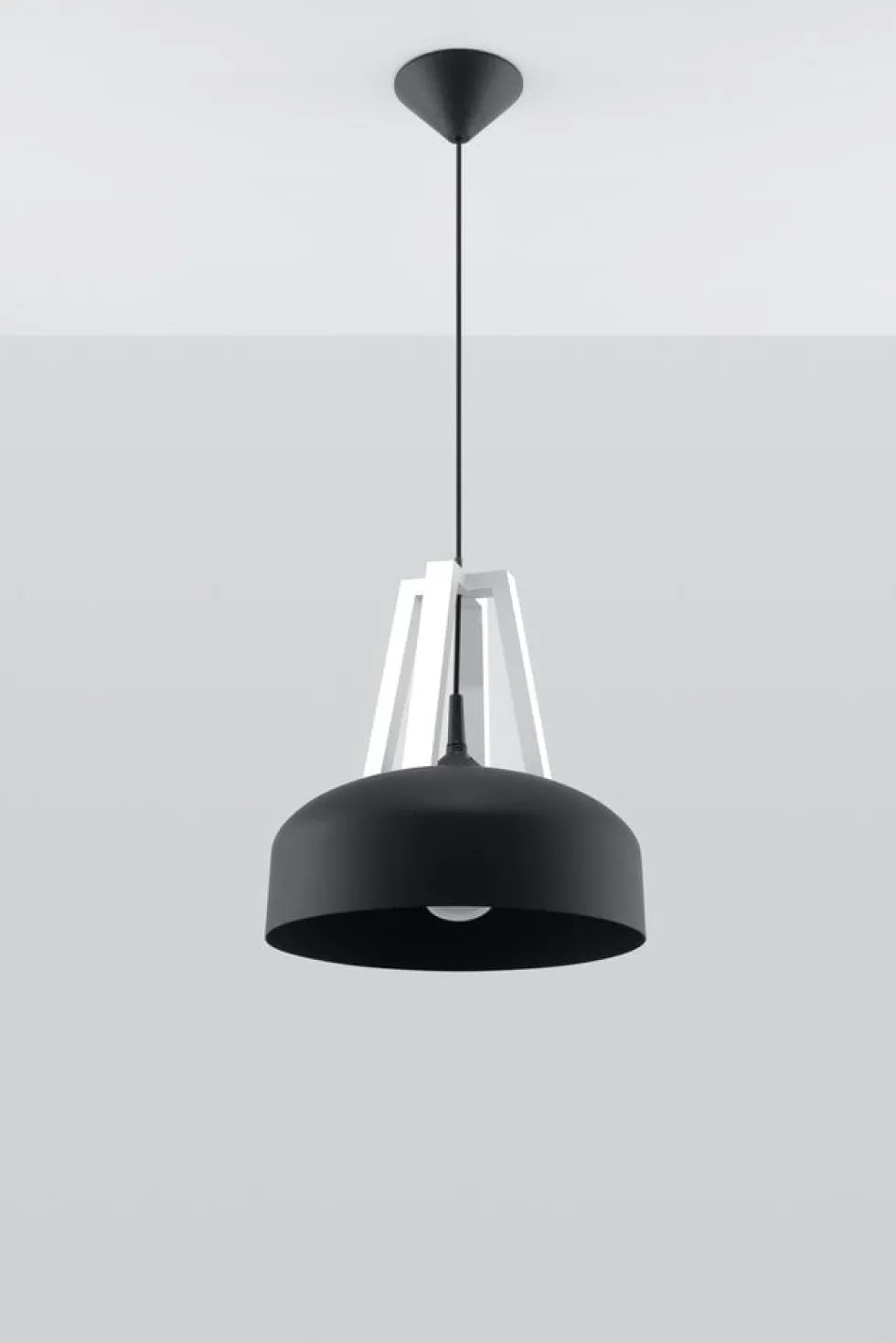 Pendelleuchte CASCO Schwarz / Weiß - 1x E27 Fassung - max. 60W - exkl. LED's