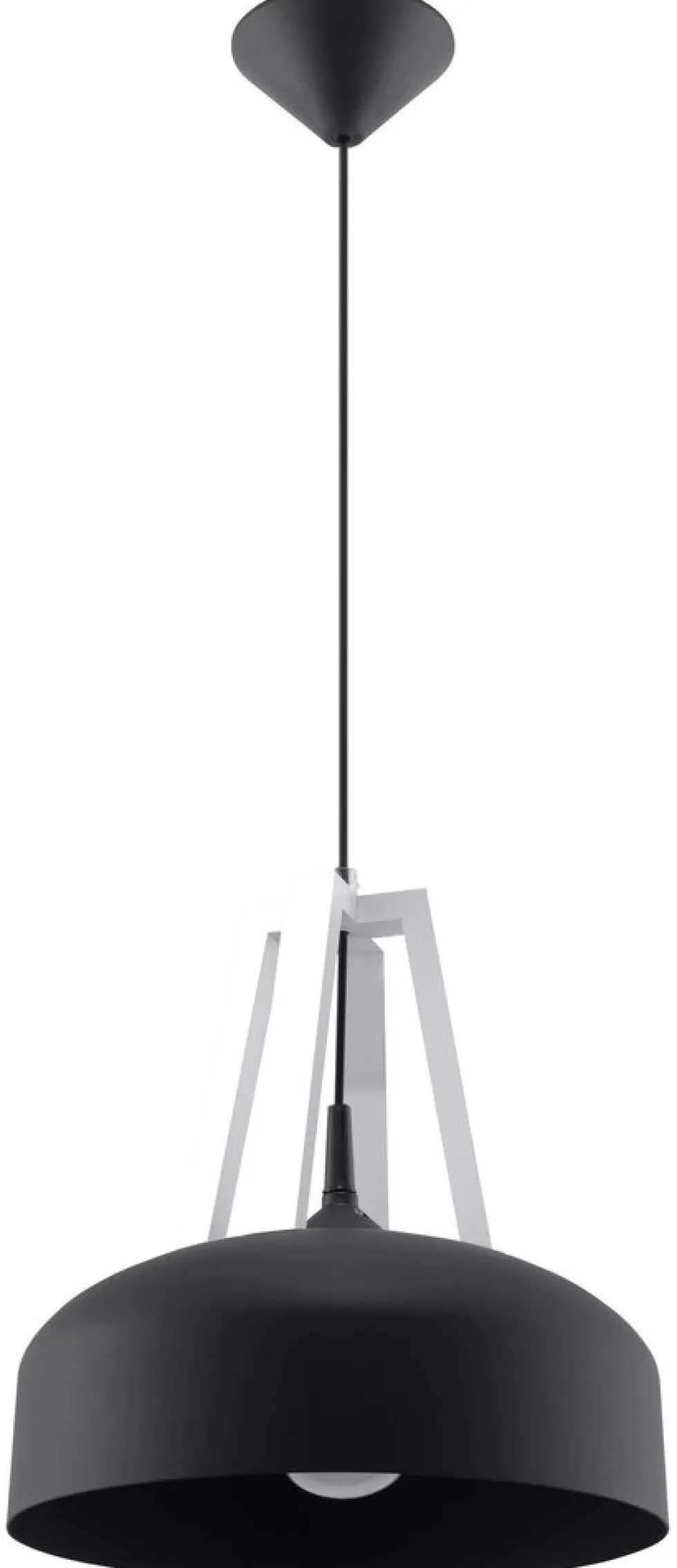 Pendelleuchte CASCO Schwarz / Weiß - 1x E27 Fassung - max. 60W - exkl. LED's