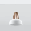 Pendelleuchte CASCO Weiß / Natur Holz - 1x E27 Fassung - max. 60W - exkl. LED's