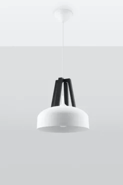 Pendelleuchte CASCO Weiß / Schwarz - 1x E27 Fassung - max. 60W - exkl. LED's