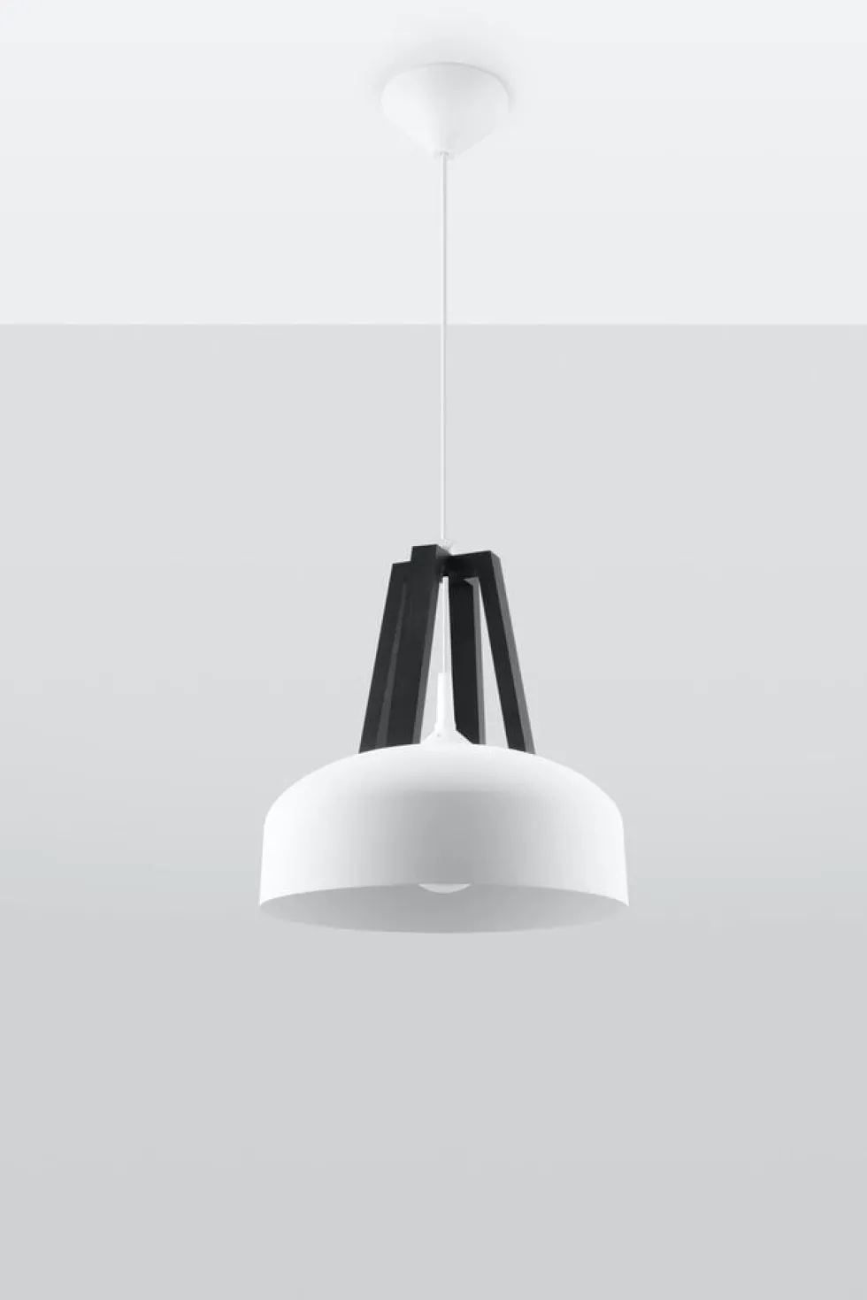 Pendelleuchte CASCO Weiß / Schwarz - 1x E27 Fassung - max. 60W - exkl. LED's