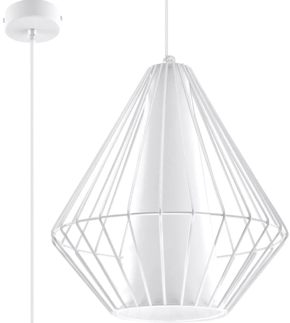 Pendelleuchte DEMI Weiß - 1x E27 Fassung - max. 60W - exkl. LED's