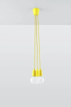 Pendelleuchte DIEGO 3 Gelb - 3x E27 Fassung - max. 3x60W - exkl. LED's
