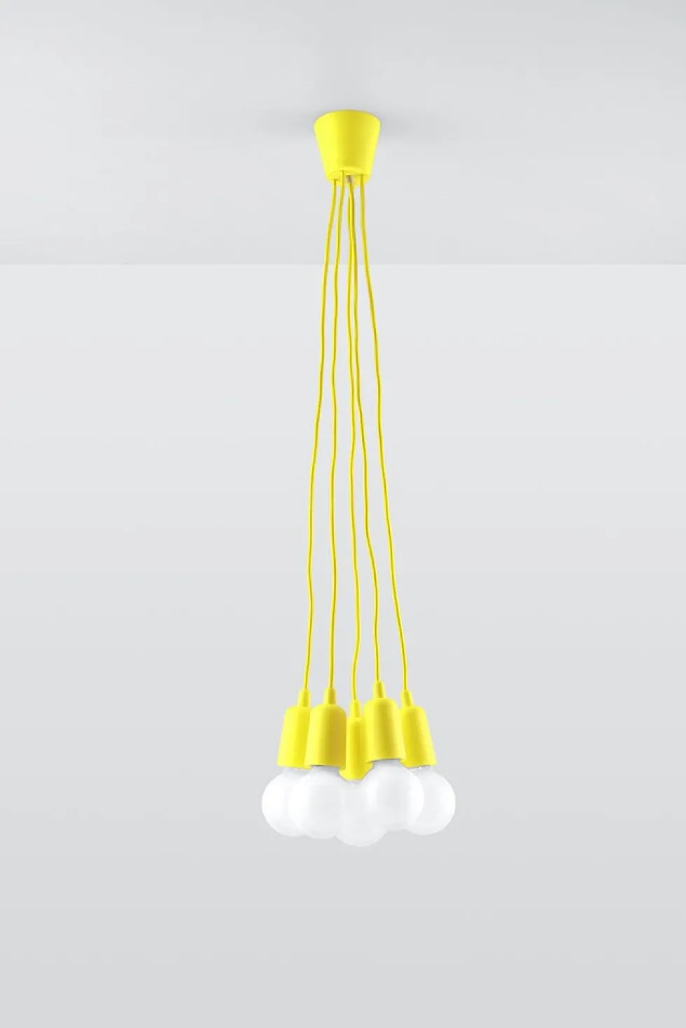 Pendelleuchte DIEGO 5 Gelb - 5x E27 Fassung - max. 5x60W - exkl. LED's