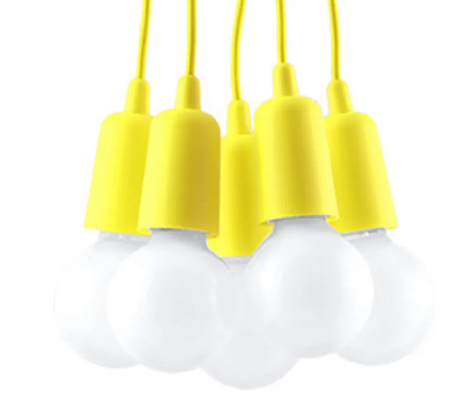 Pendelleuchte DIEGO 5 Gelb - 5x E27 Fassung - max. 5x60W - exkl. LED's