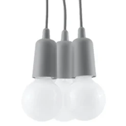 Pendelleuchte DIEGO 3 Grau - 3x E27 Fassung - max. 3x60W - exkl. LED's