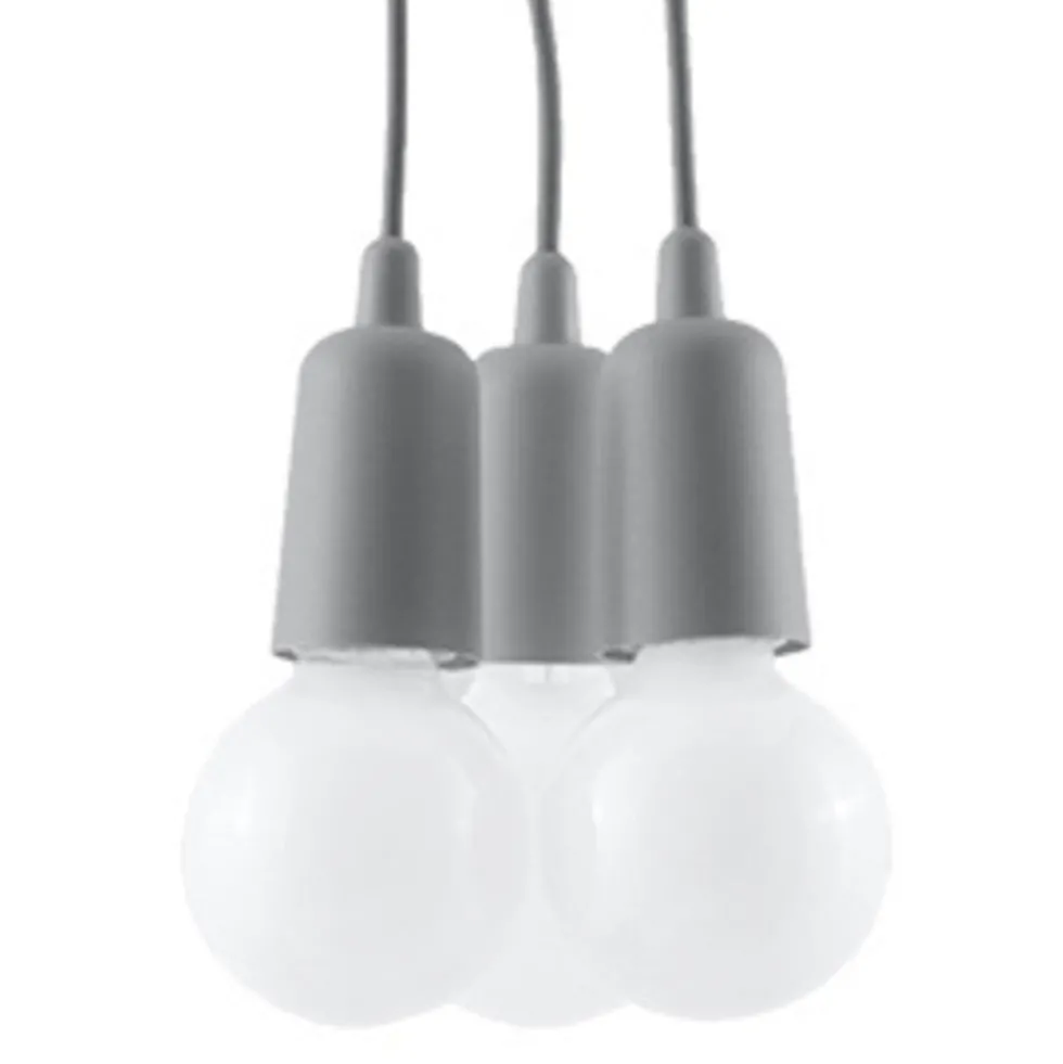 Pendelleuchte DIEGO 3 Grau - 3x E27 Fassung - max. 3x60W - exkl. LED's