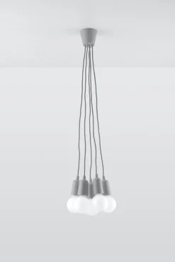 Pendelleuchte DIEGO 5 Grau - 5x E27 Fassung - max. 5x60W - exkl. LED's