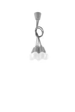Pendelleuchte DIEGO 5 Grau - 5x E27 Fassung - max. 5x60W - exkl. LED's
