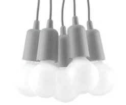 Pendelleuchte DIEGO 5 Grau - 5x E27 Fassung - max. 5x60W - exkl. LED's