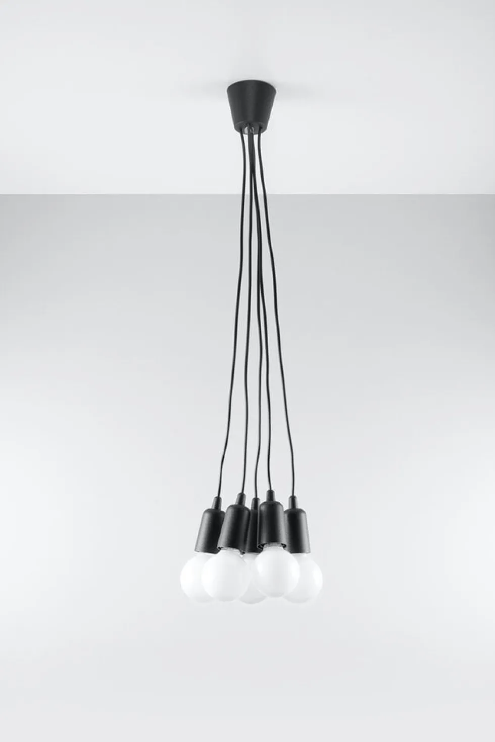 Pendelleuchte DIEGO 5 Schwarz - 5x E27 Fassung - max. 5x60W - exkl. LED's