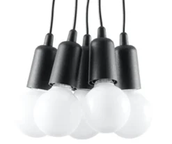 Pendelleuchte DIEGO 5 Schwarz - 5x E27 Fassung - max. 5x60W - exkl. LED's
