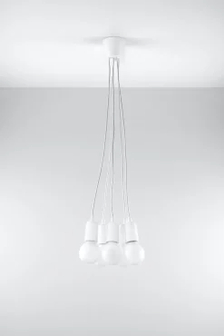 Pendelleuchte DIEGO 5 Weiß - 5x E27 Fassung - max. 5x60W - exkl. LED's