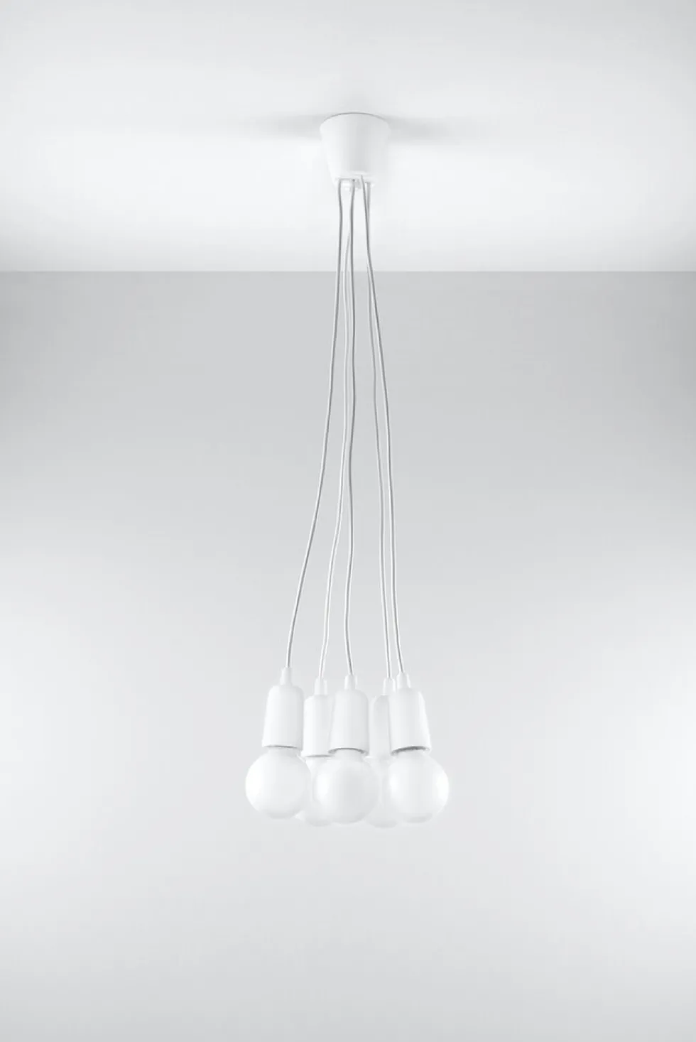 Pendelleuchte DIEGO 5 Weiß - 5x E27 Fassung - max. 5x60W - exkl. LED's