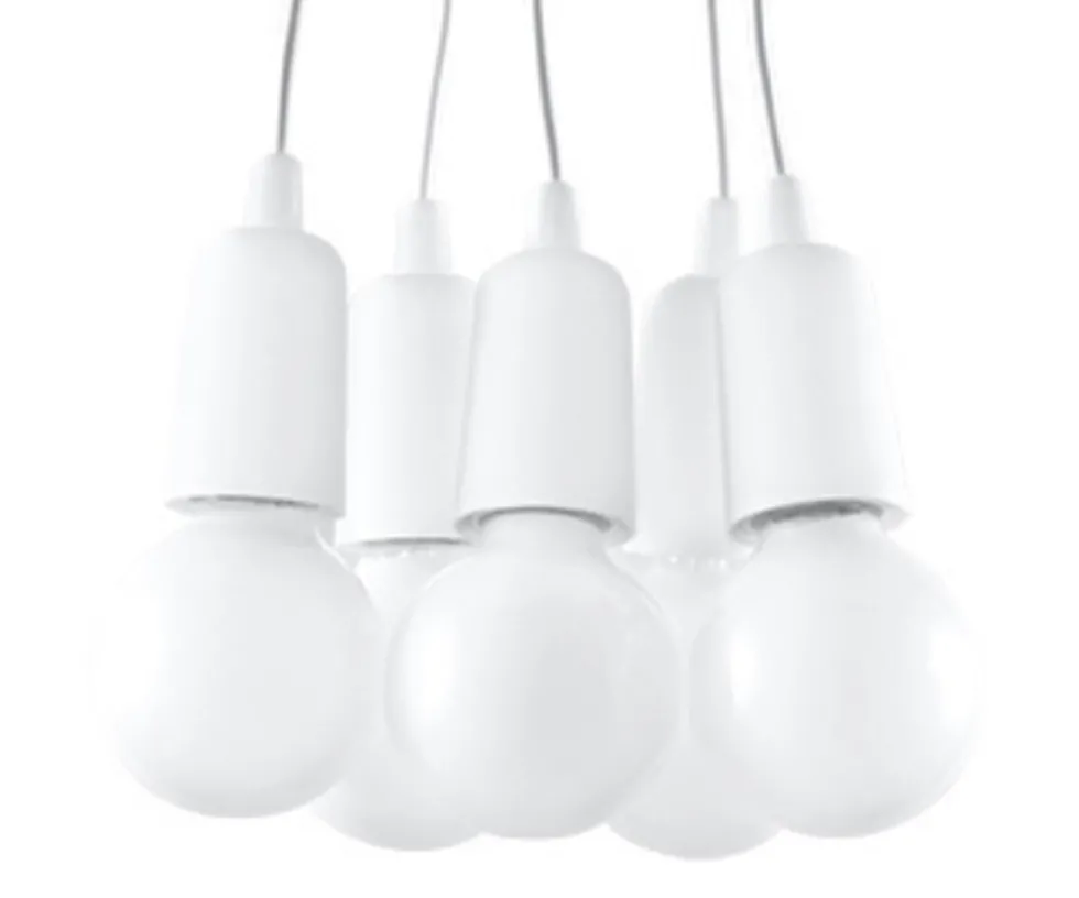 Pendelleuchte DIEGO 5 Weiß - 5x E27 Fassung - max. 5x60W - exkl. LED's