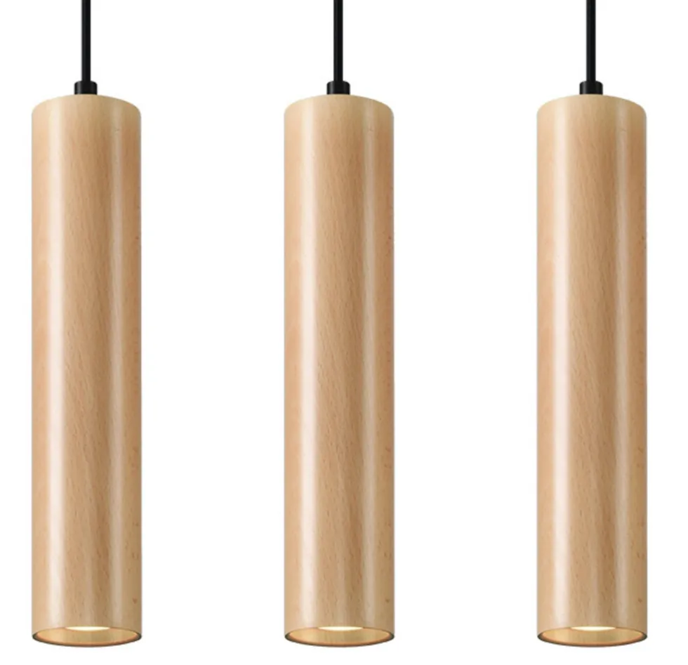 Pendelleuchte LINO 3 Holz - 3x GU10 Fassung - max. 3x40W - exkl. LED's