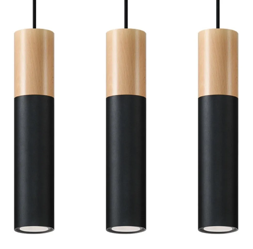 Pendelleuchte PABLO 3 Schwarz - 3x GU10 Fassung - max. 3x40W - exkl. LED's