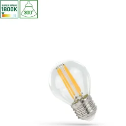 Spectrum LED Filament Leuchtmittel Tropfenform Kugel 6W E27 klar 540lm extra warmweiß 1800K