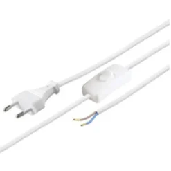 Stromkabel mit Stecker und Wago Lüsterklemmen - 1,5 Meter - 2-polig - 230V - mit Ein- und Ausschalter
