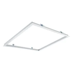 Unterputz‑Deckenrahmen, Lochmaß 613 × 613 mm, weiß | Abdeckmaß 630 × 630 mm – geeignet für 60 × 60 cm LED‑Panels (Side‑ und Backlit) in Gipsdecken