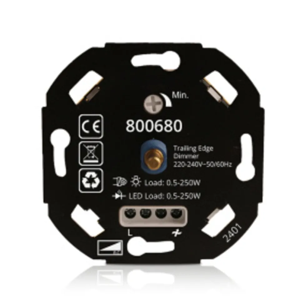 Unterputz LED Dimmer - Triac - max. 250 Watt - geeignet für Phasenan- und Phasenabschnitt