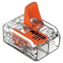 Verbindungsklemme flexibel 2-Leiter-Klemme mit Betätigungshebel - 0.14-4 mm² | 100 Stück - 221-412